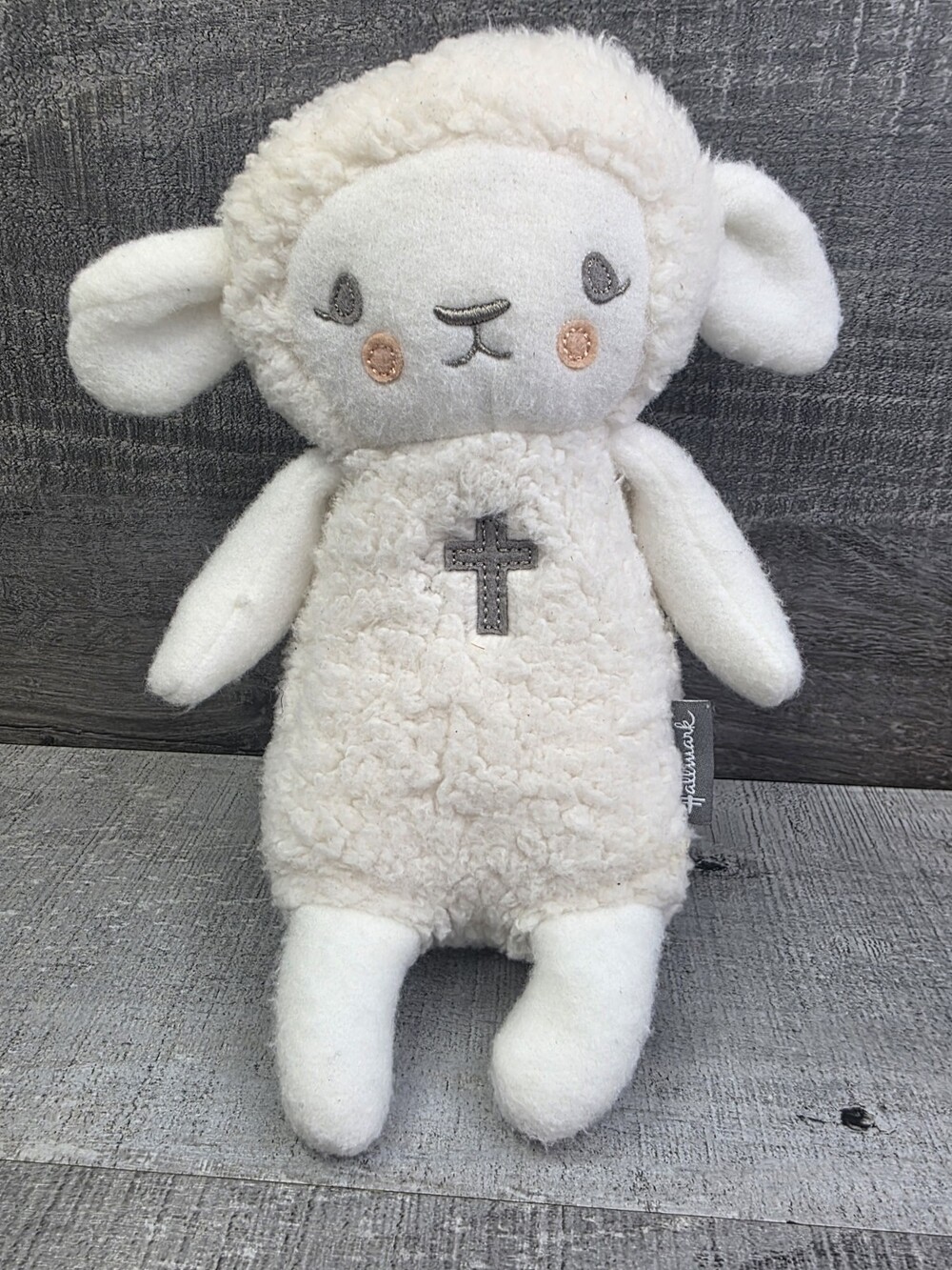 Lullaby Lamb Plush Musical Plays Jesus Loves Me Music Baby White Hallmark b308